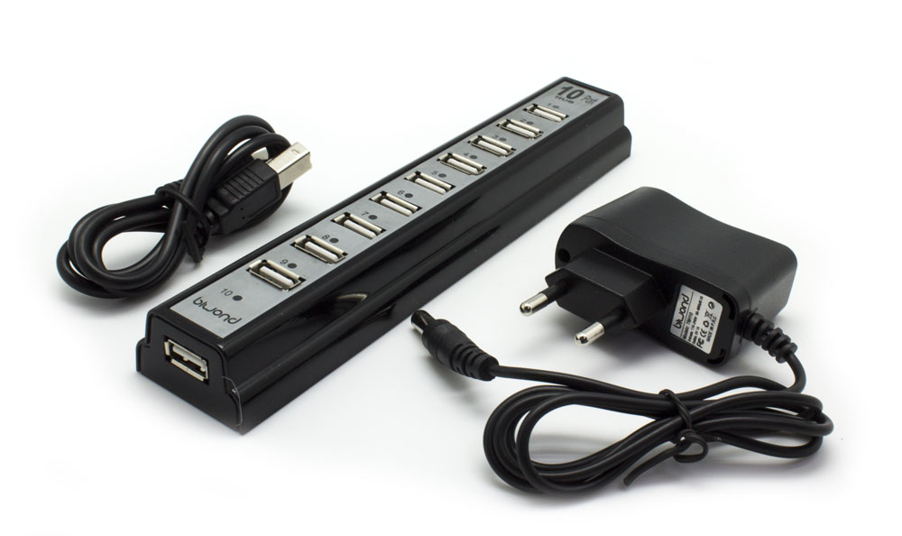 Hub USB 10 Puertos Con Fuente Alimentación TNH10 Biwond > Informatica